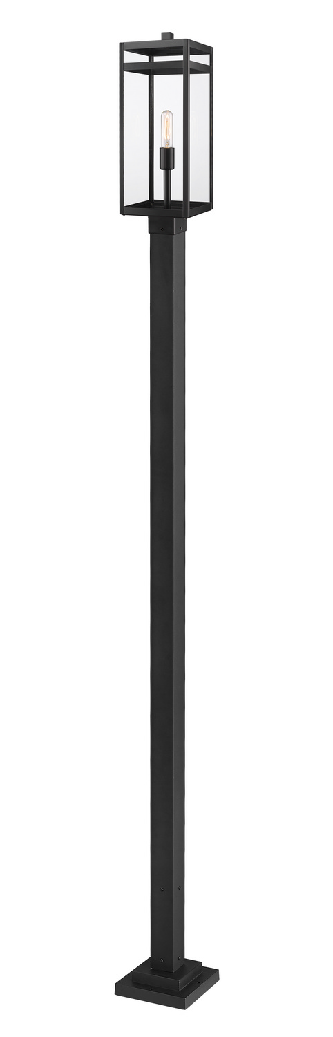 One Light Outdoor Post Mounted Fixture by Z-Lite - Nuri Collection, Black Finish - 596PHBS-536P-BK