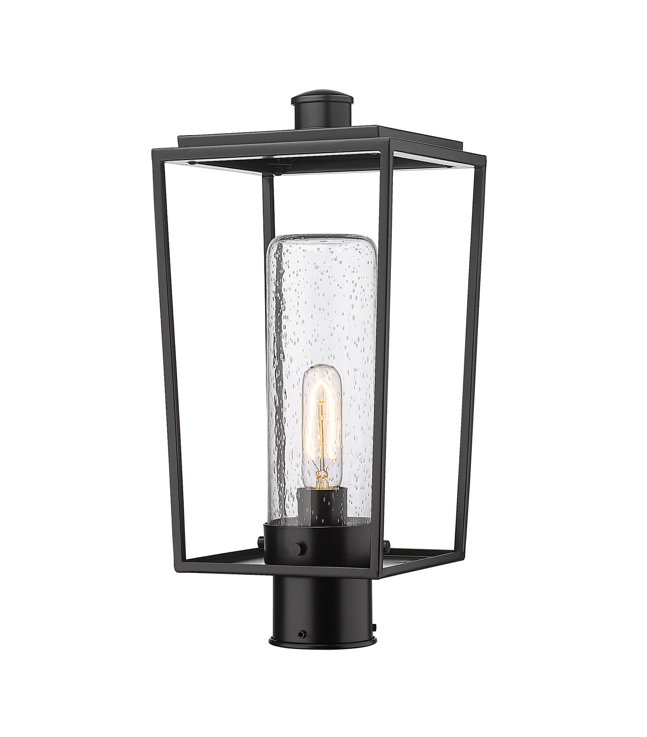 One Light Outdoor Post Mount Fixture by Z-Lite - Sheridan Collection, Black Finish - 594PHMR-BK