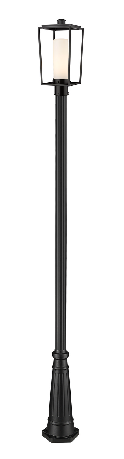 One Light Outdoor Post Mounted Fixture by Z-Lite - Sheridan Collection, Black Finish - 595PHMR-519P-BK