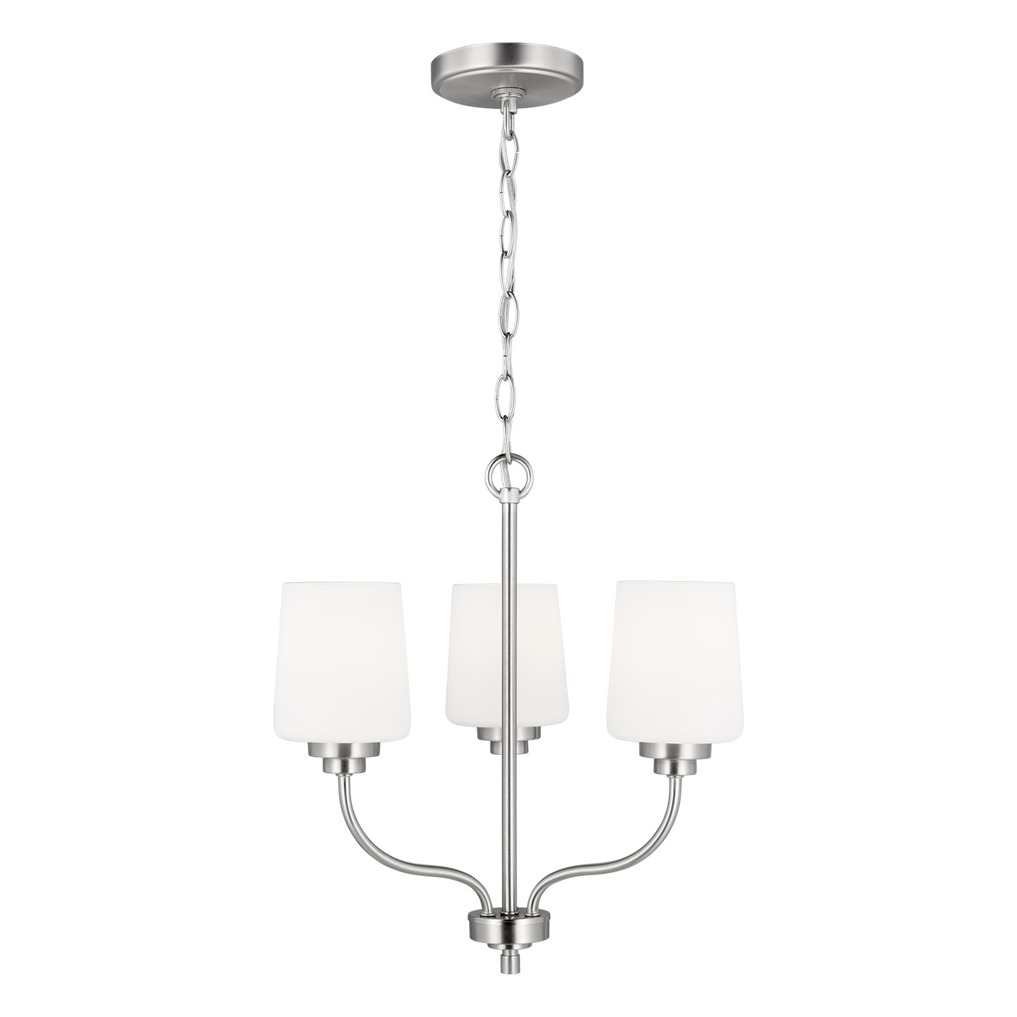 Generation Lighting. Windom Three Light Chandelier in Brushed Nickel - 3102803-962