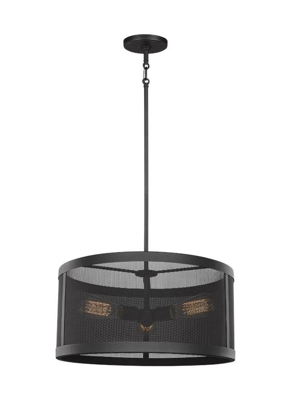 Visual Comfort Studio Gereon Three Light Pendant in Black - 6528503EN7-12