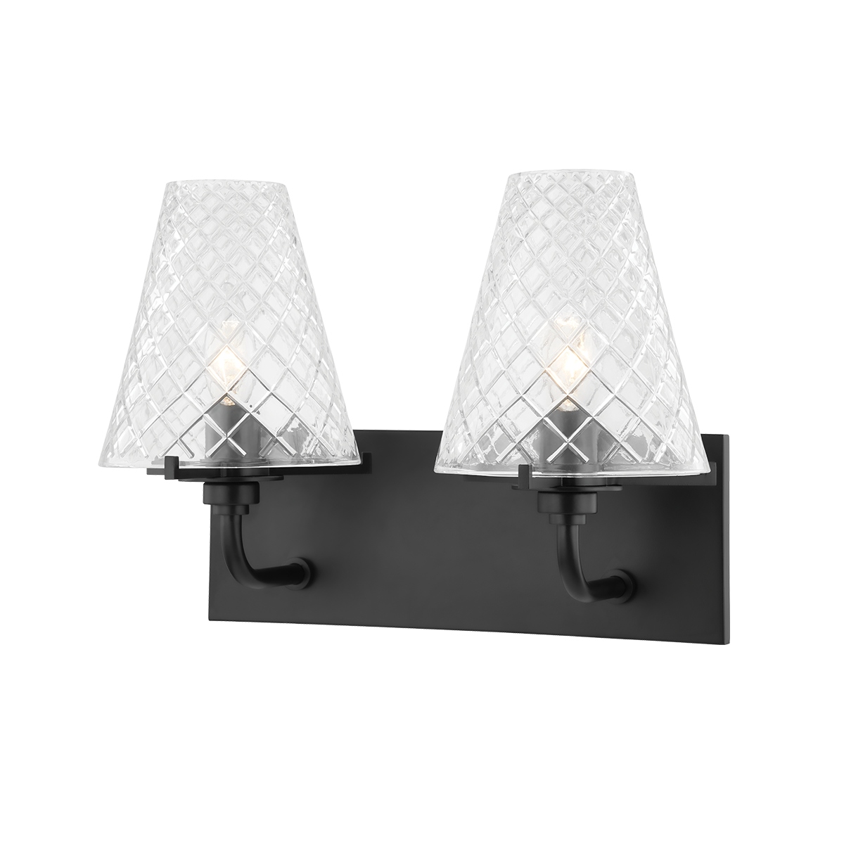 Mitzi H495302-SBK Irene 2 Light Soft Black Bath Bracket Wall Light