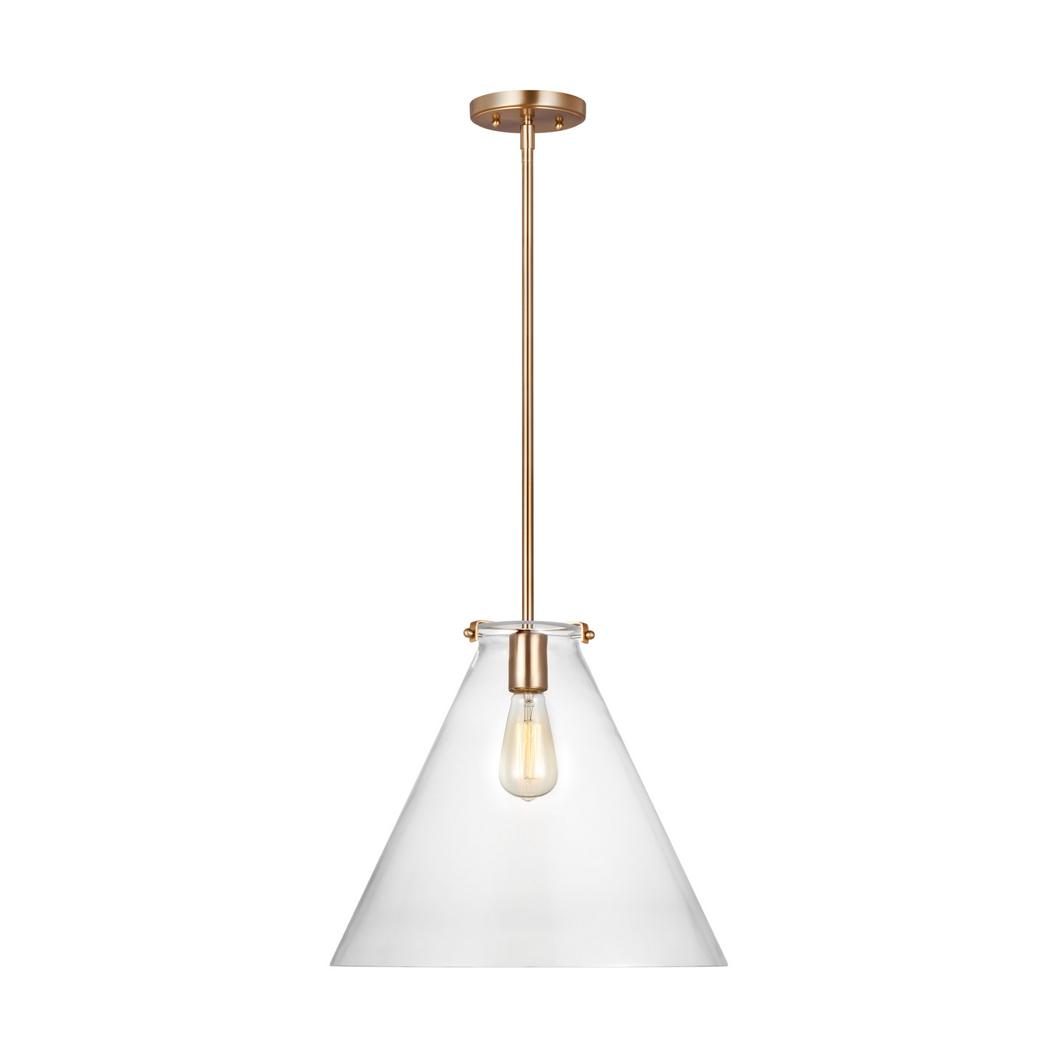 Visual Comfort Studio Kate One Light Pendant in Satin Brass - 6592101-848
