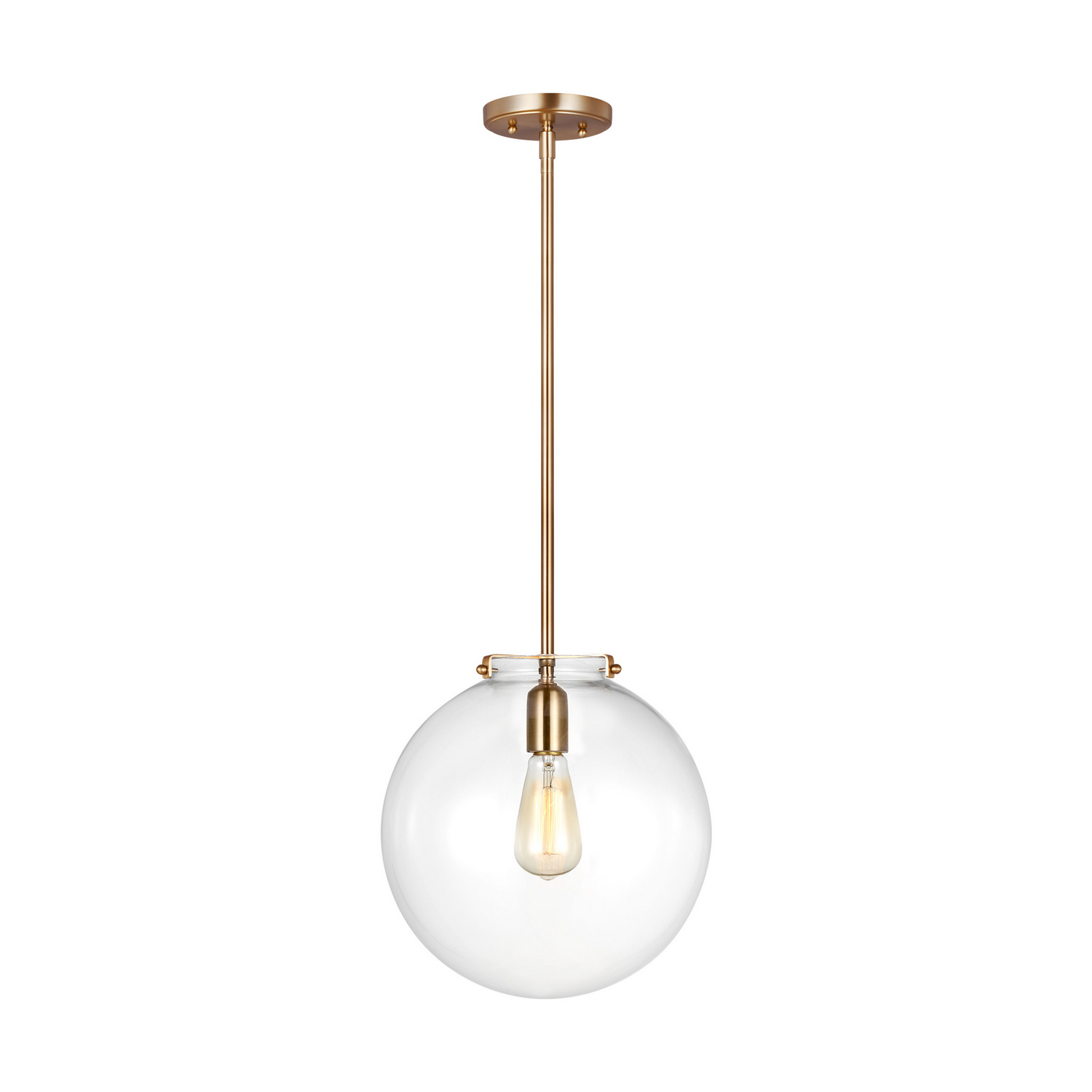 Visual Comfort Studio Kate One Light Pendant in Satin Brass - 6692101-848