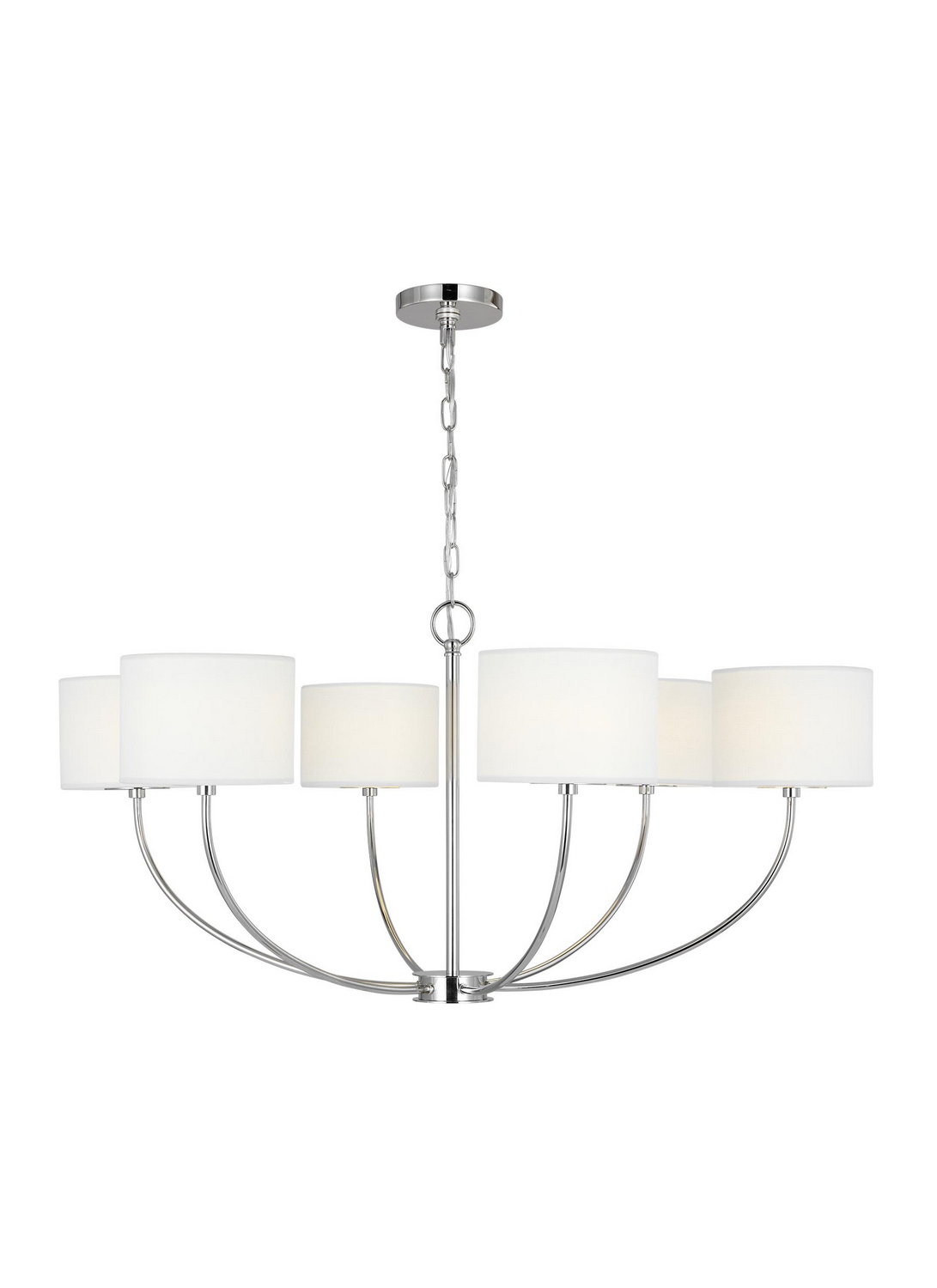 Visual Comfort Studio Sawyer Six Light Chandelier in Polished Nickel - KSC1046PN