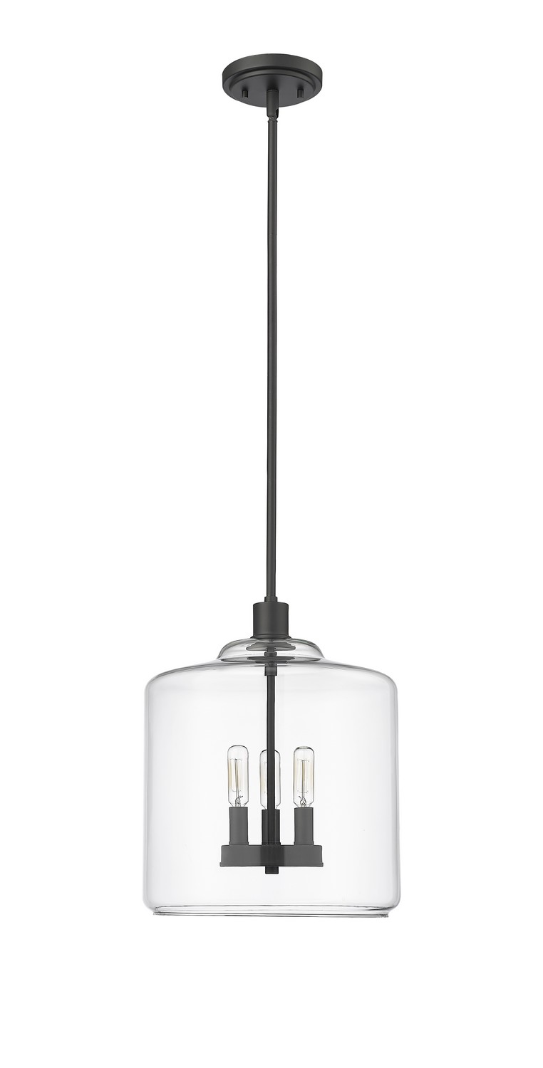 Photos - Chandelier / Lamp Millennium Lighting Matte Black Three Light Pendant from the Asheville Collection 46933-MB