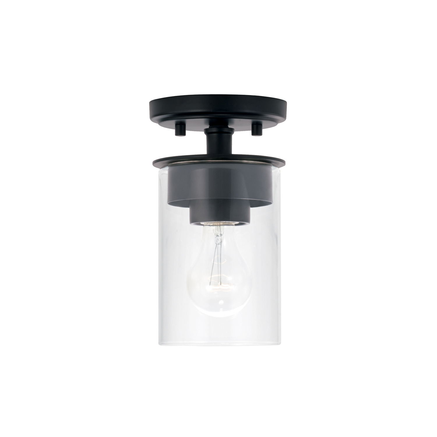Capital Lighting Mason One Light Semi-Flush Mount in Matte Black - 246811MB-532
