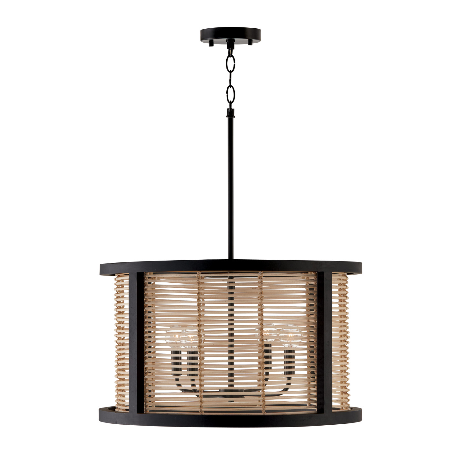Capital Lighting Rico Four Light Pendant in Flat Black - 344061FK