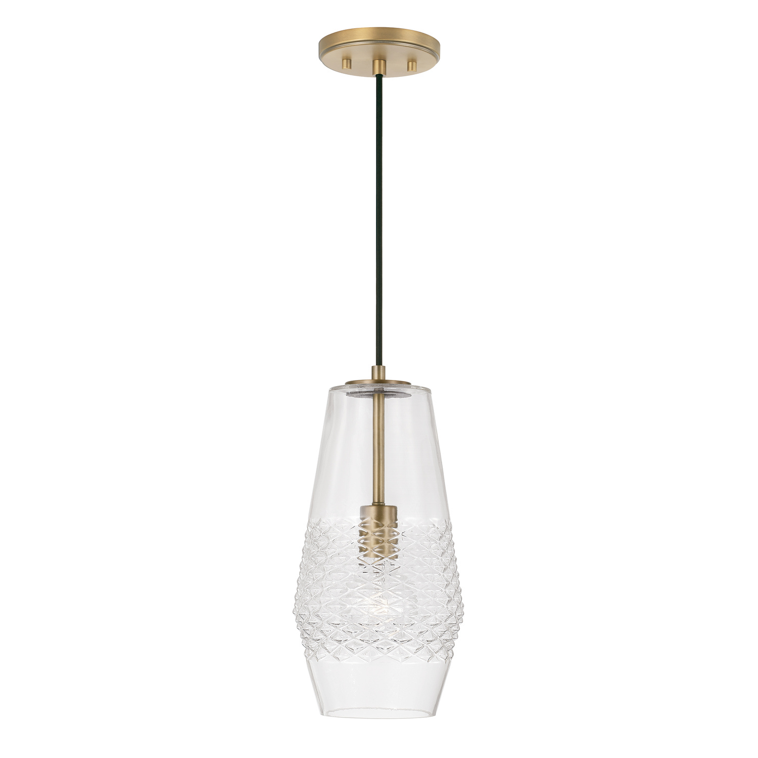 Capital Lighting Dena One Light Pendant in Aged Brass - 345011AD
