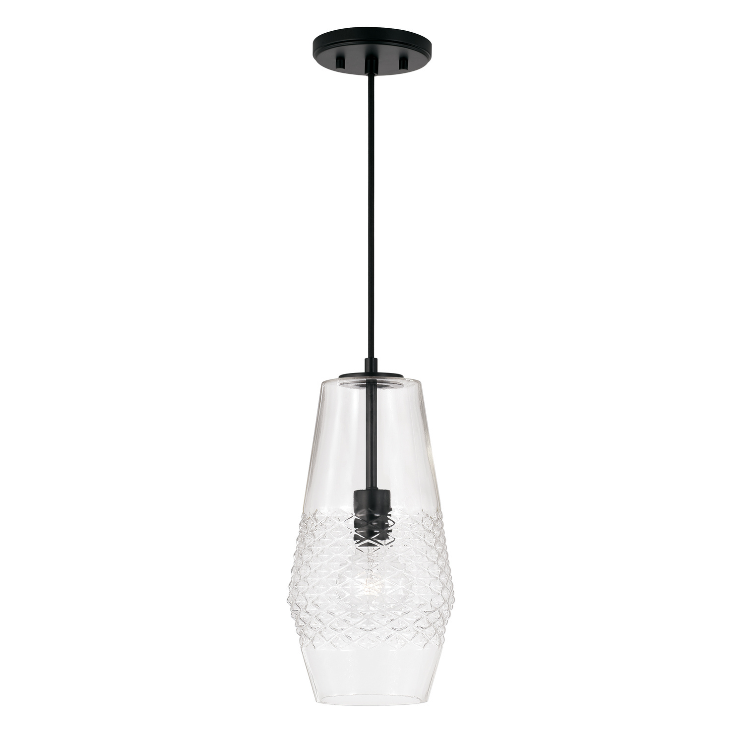 Capital Lighting Dena One Light Pendant in Matte Black - 345011MB