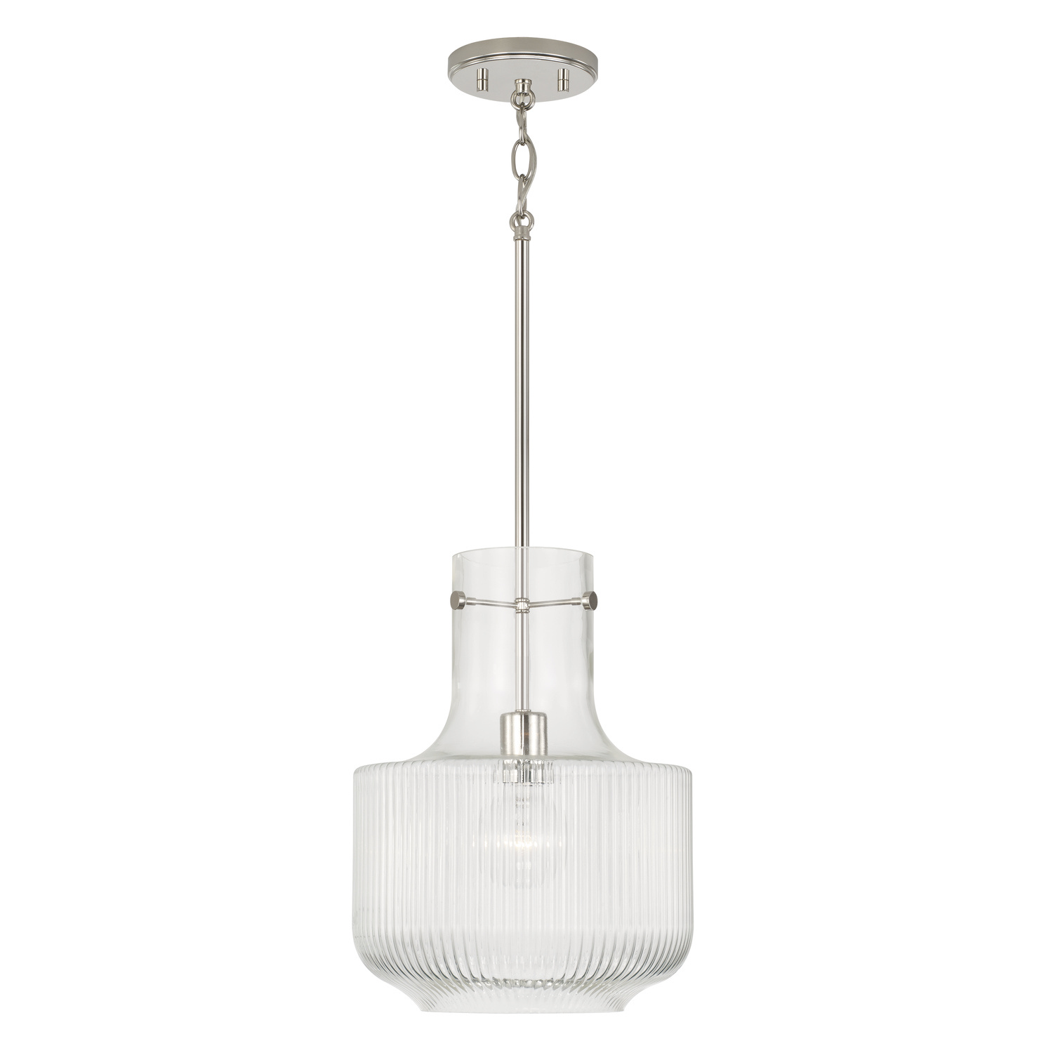 Capital Lighting Nyla One Light Pendant in Polished Nickel - 345111PN
