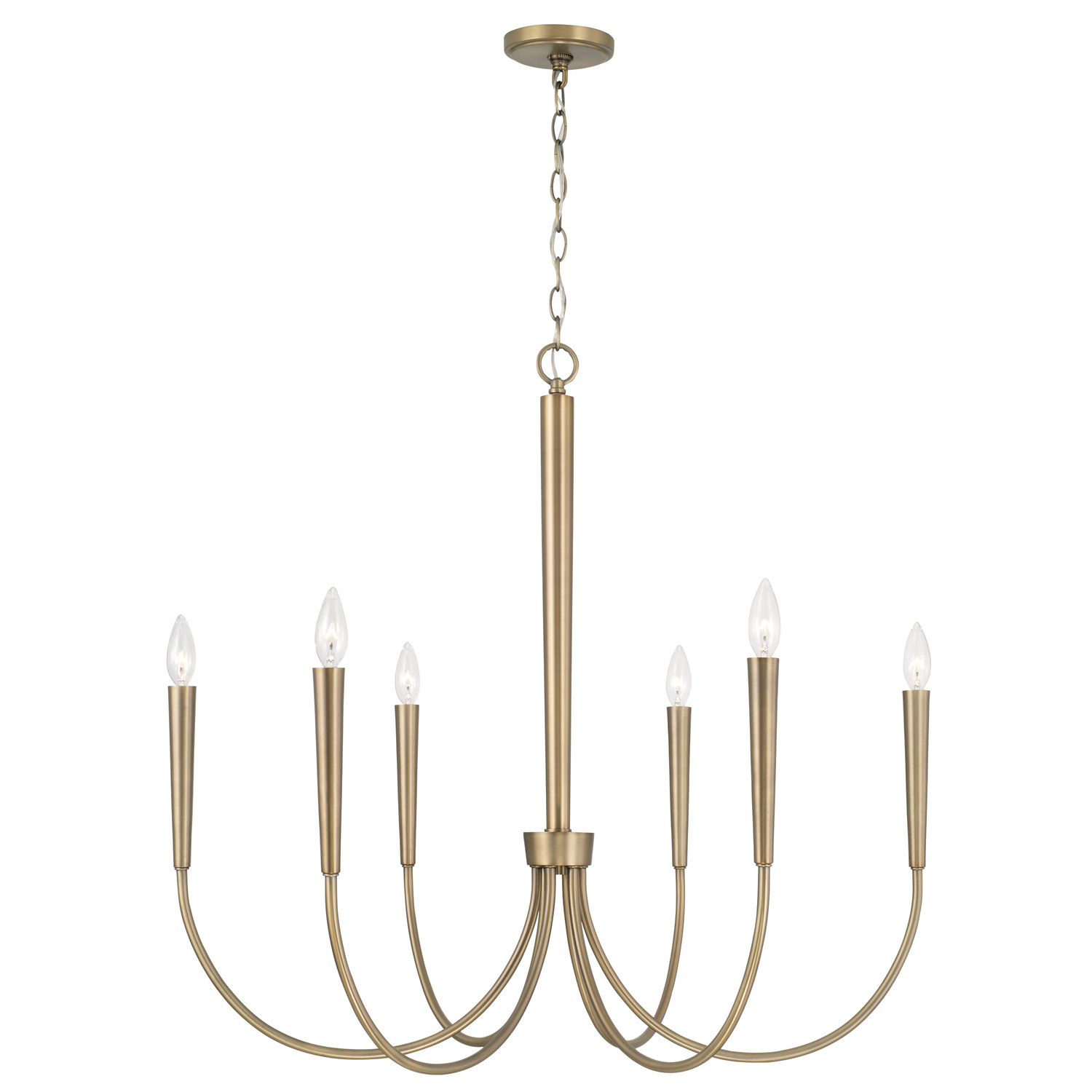 Capital Lighting Holden Six Light Chandelier in Aged Brass - 445961AD