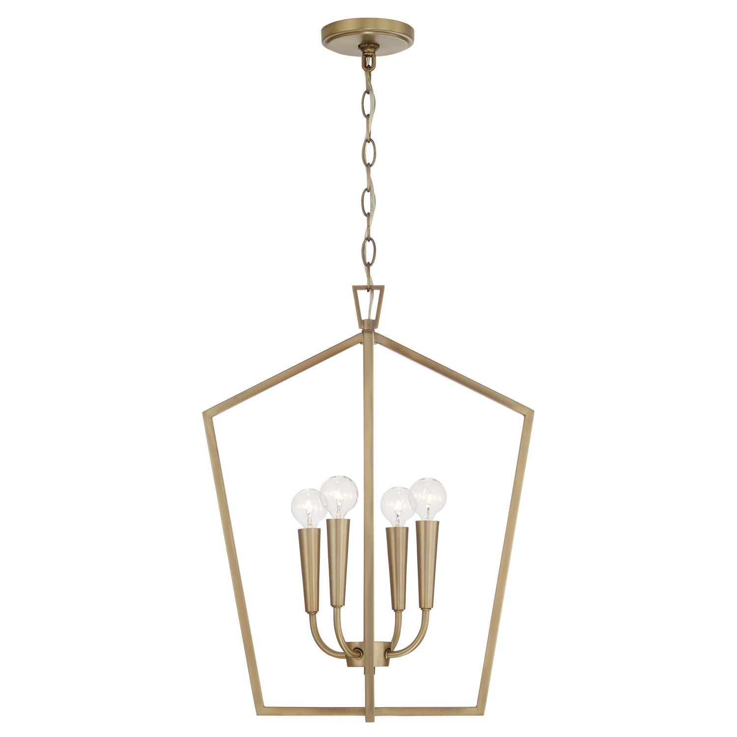 Capital Lighting Holden Four Light Foyer Pendant in Aged Brass - 545941AD