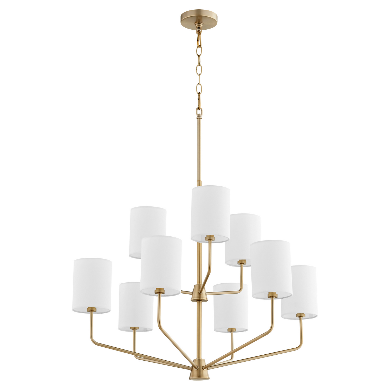 Photos - Chandelier / Lamp Quorum International Aged Brass Nine Light Chandelier from the Harmony Collection 657-9-80