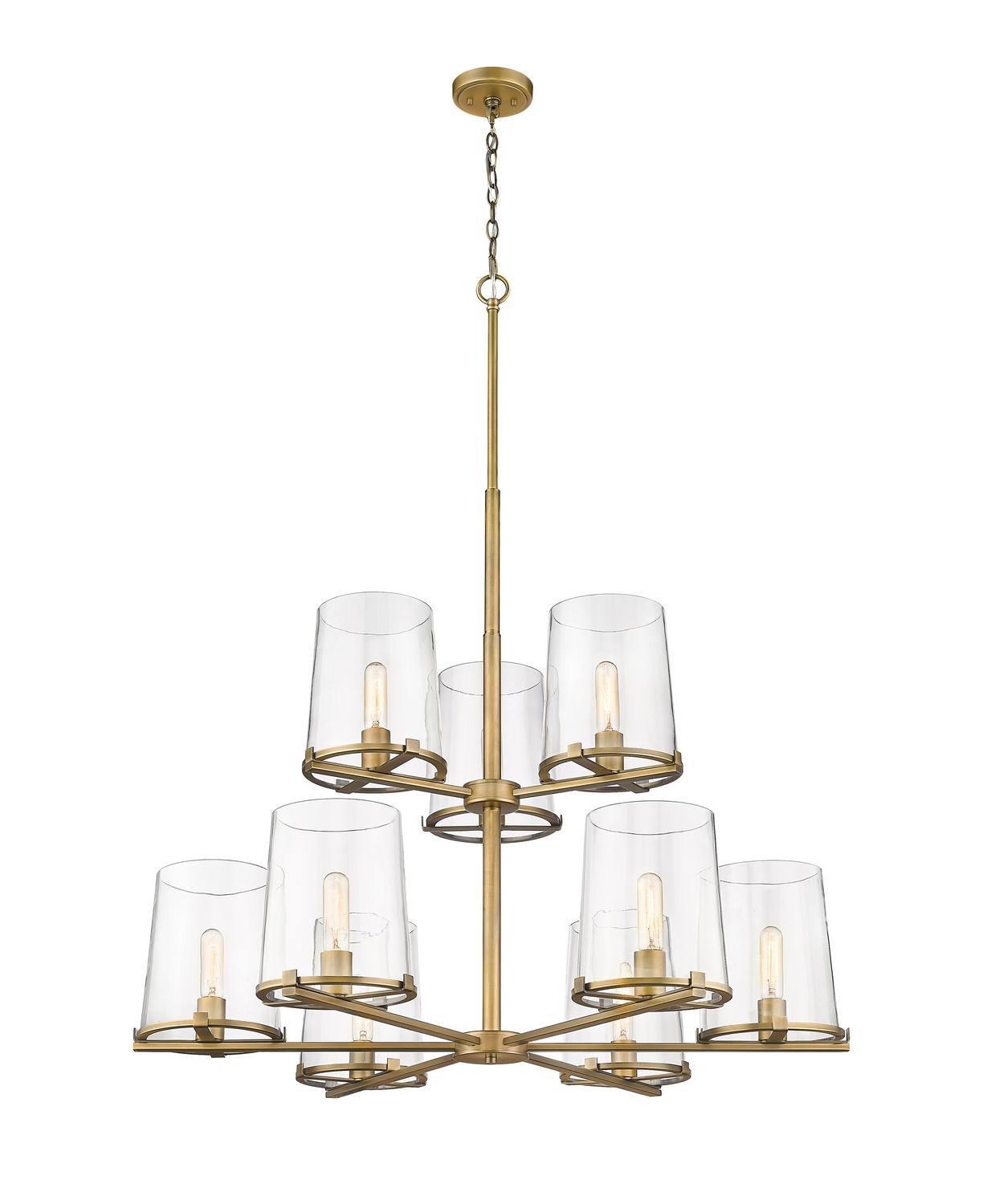 Nine Light Chandelier by Z-Lite - Callista Collection, Rubbed Brass Finish - 3032-9RB