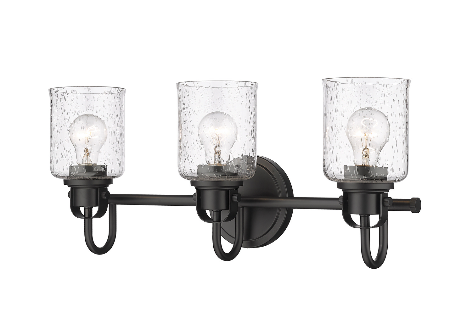 Three Light Vanity by Z-Lite - Kinsley Collection, Matte Black Finish - 340-3V-MB