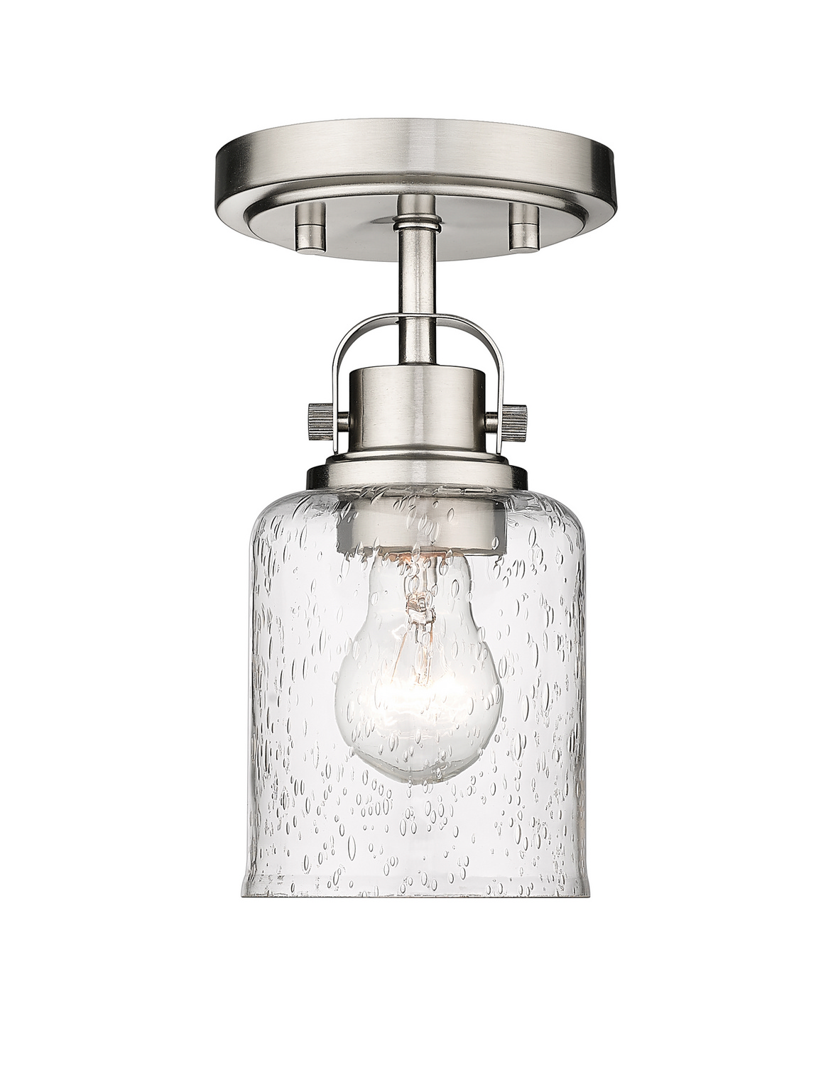 One Light Flush Mount by Z-Lite - Kinsley Collection, Brushed Nickel Finish - 340F1-BN