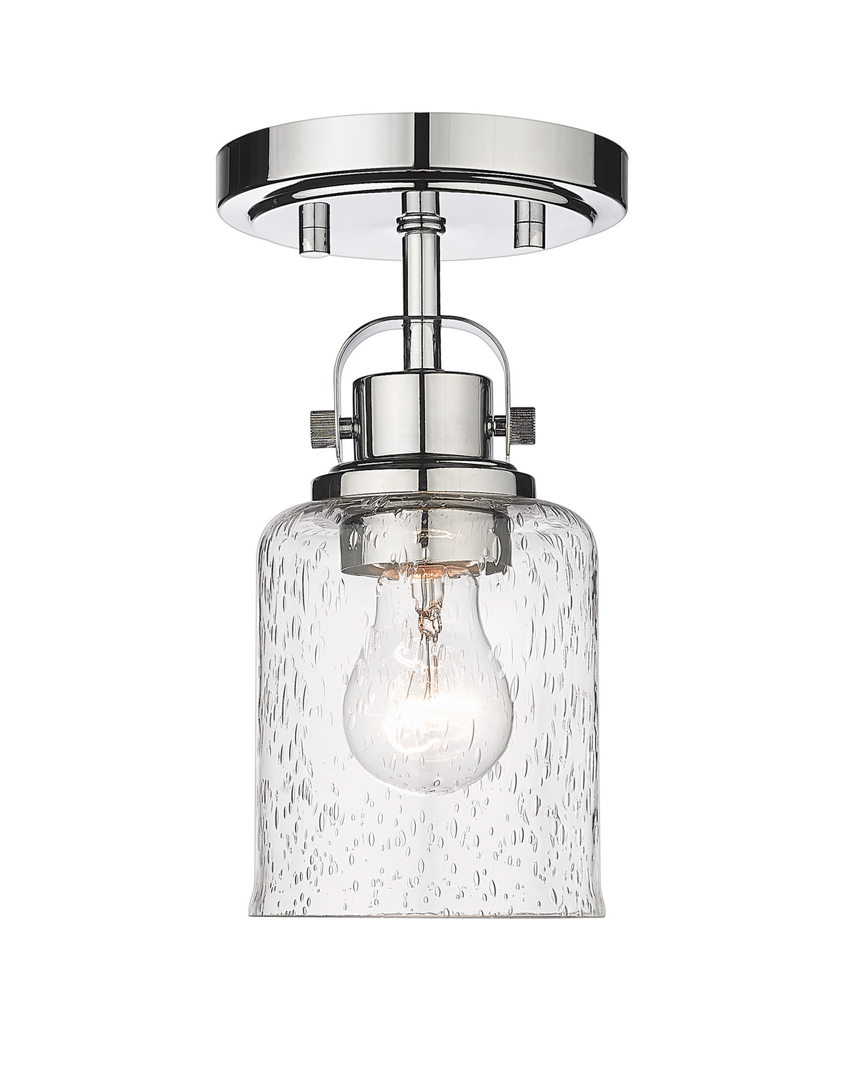 One Light Flush Mount by Z-Lite - Kinsley Collection, Chrome Finish - 340F1-CH