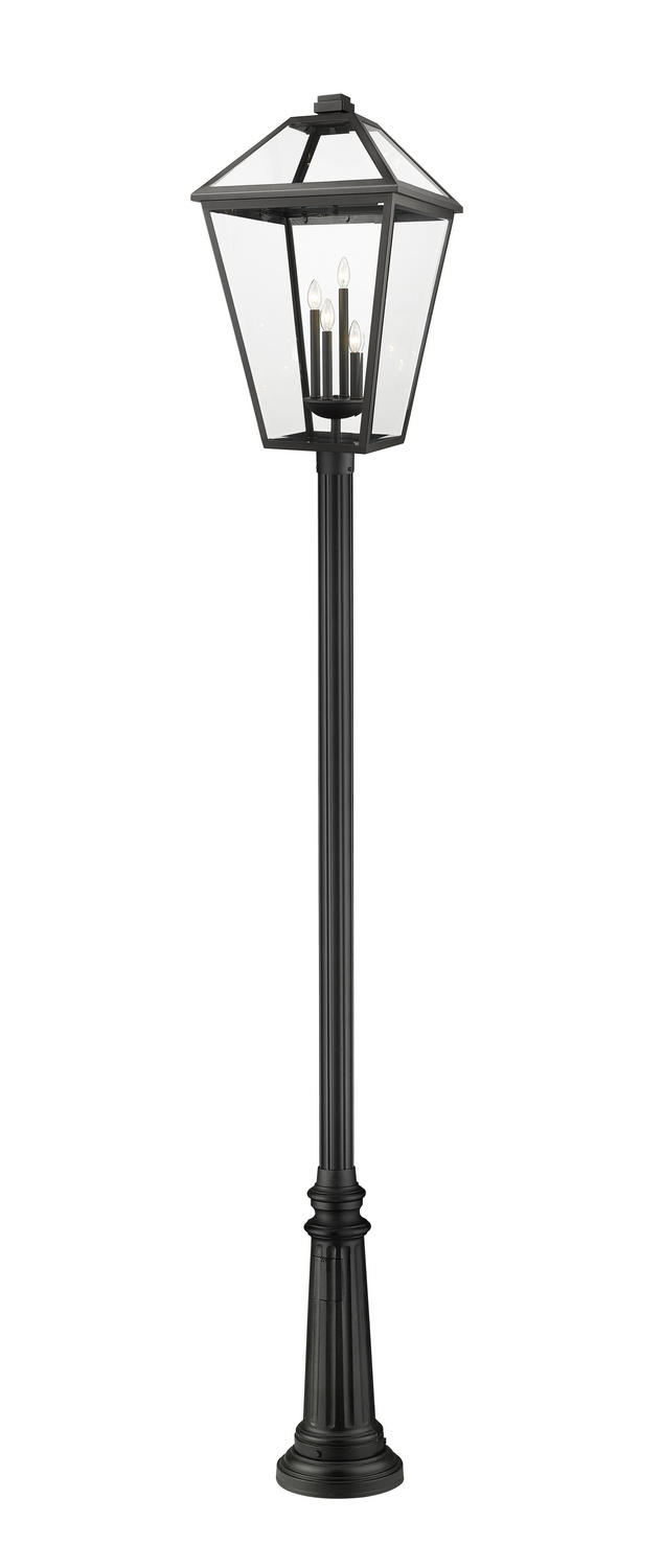 Four Light Outdoor Post Mounted Fixture by Z-Lite - Talbot Collection, Black Finish - 579PHXLXR-511P-BK