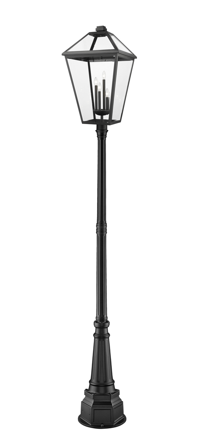 Four Light Outdoor Post Mounted Fixture by Z-Lite - Talbot Collection, Black Finish - 579PHXLXR-564P-BK