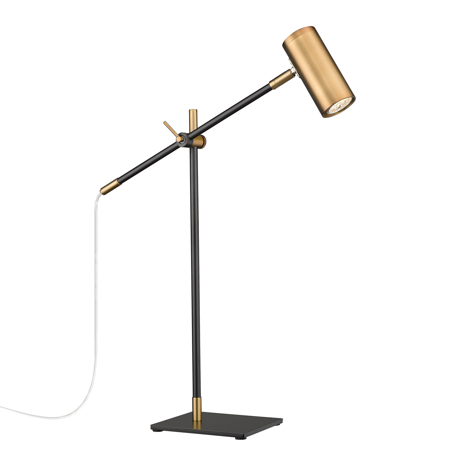 One Light Table Lamp by Z-Lite - Calumet Collection, Matte Black + Olde Brass Finish - 814TL-MB-OBR