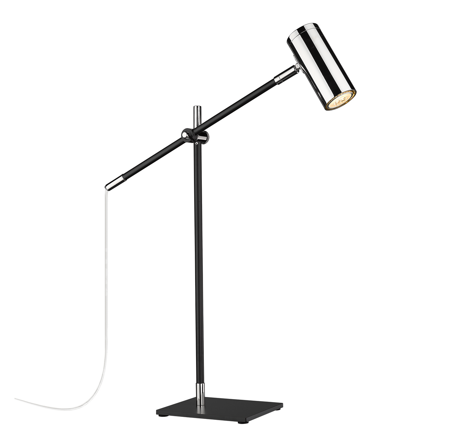 One Light Table Lamp by Z-Lite - Calumet Collection, Matte Black + Polished Nickel Finish - 814TL-MB-PN