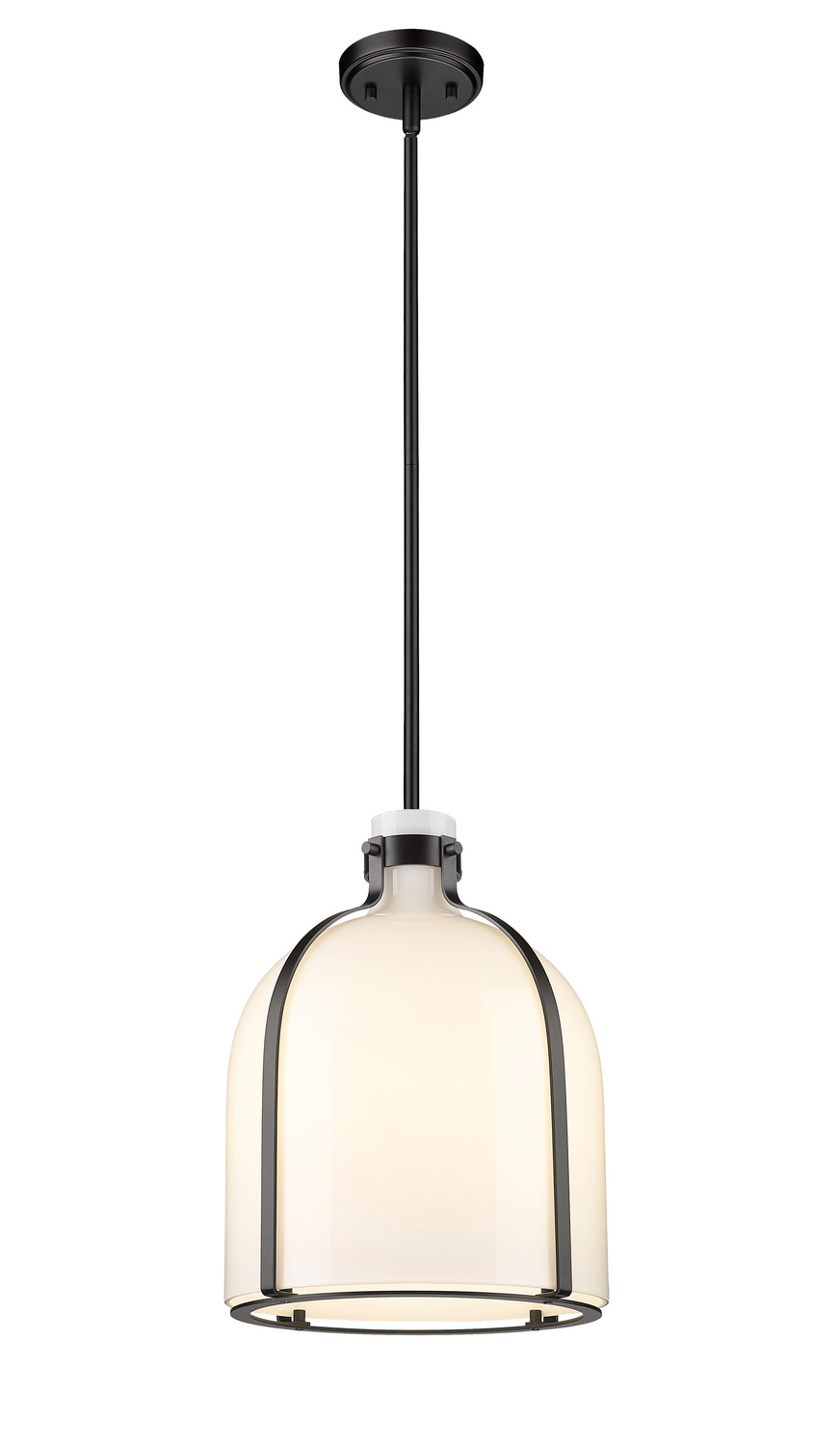 One Light Pendant by Z-Lite - Pearson Collection, Matte Black Finish - 818-12MB