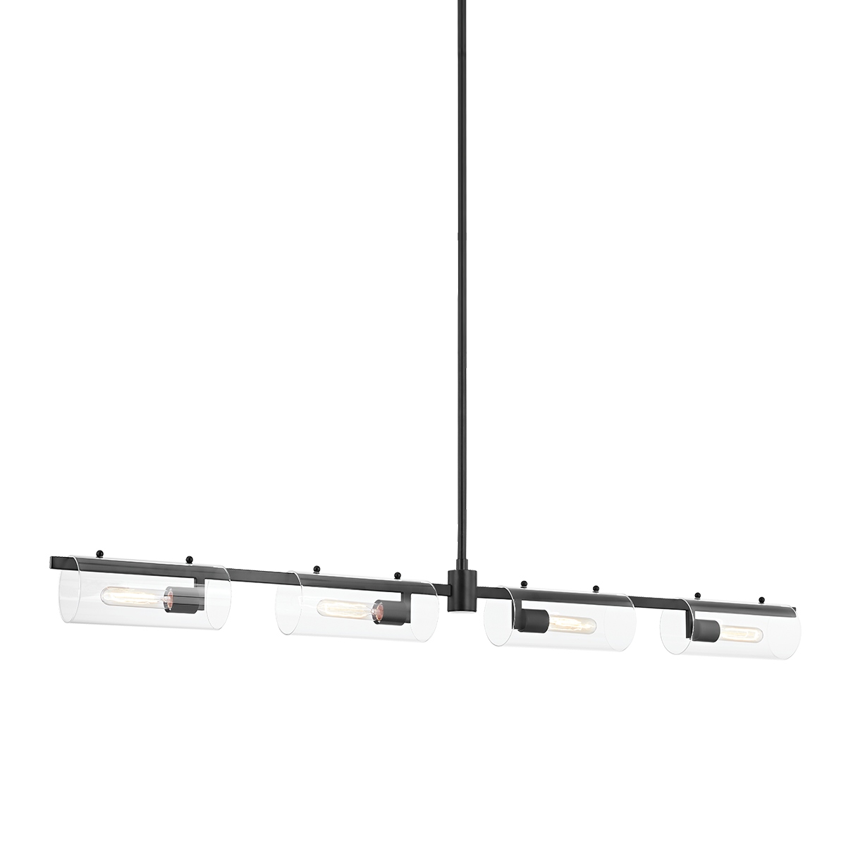 Mitzi H326904-SBK Ariel 4 Light 57.5 inch Soft Black Island Light Ceiling Light