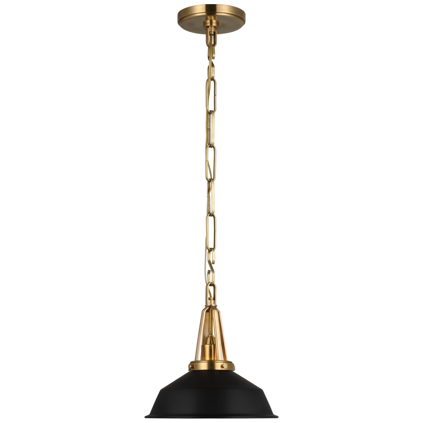Visual Comfort Signature Layton LED Pendant in Antique-Burnished Brass - CHC 5460AB-BLK