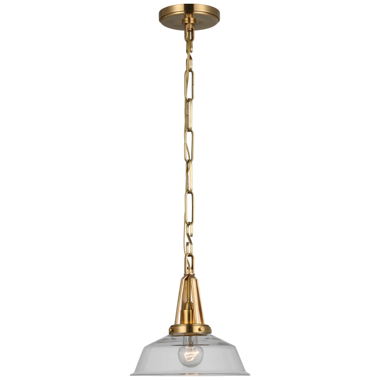 Visual Comfort Signature Layton LED Pendant in Antique-Burnished Brass - CHC 5460AB-CG