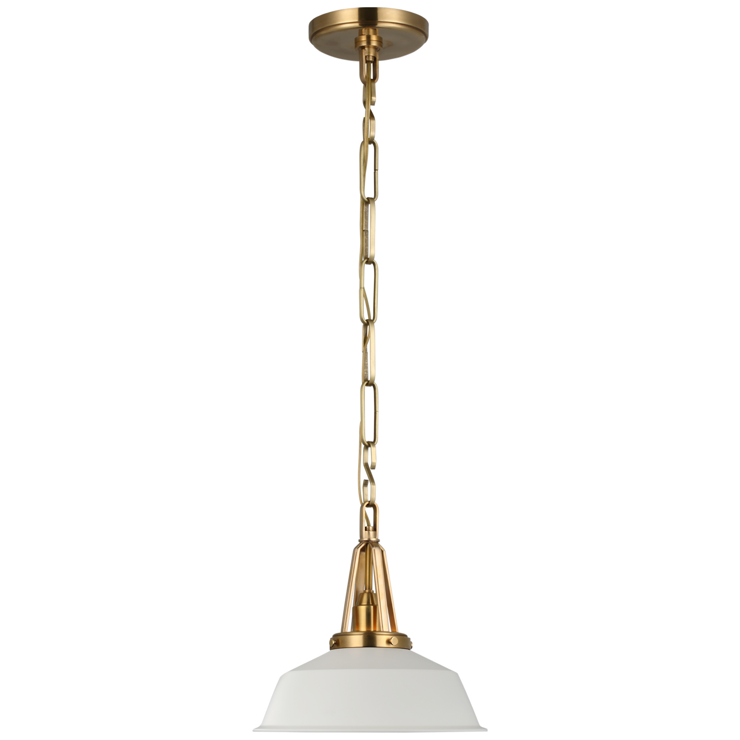 Visual Comfort Signature Layton LED Pendant in Antique-Burnished Brass - CHC 5460AB-WHT