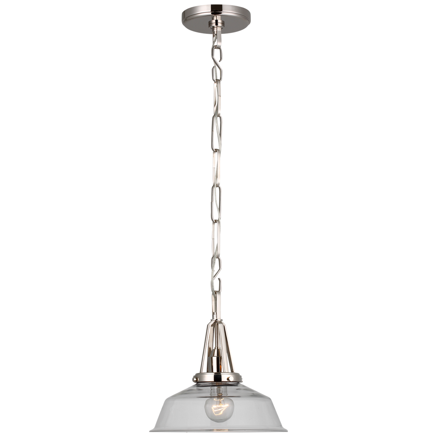 Visual Comfort Signature Layton LED Pendant in Polished Nickel - CHC 5460PN-CG