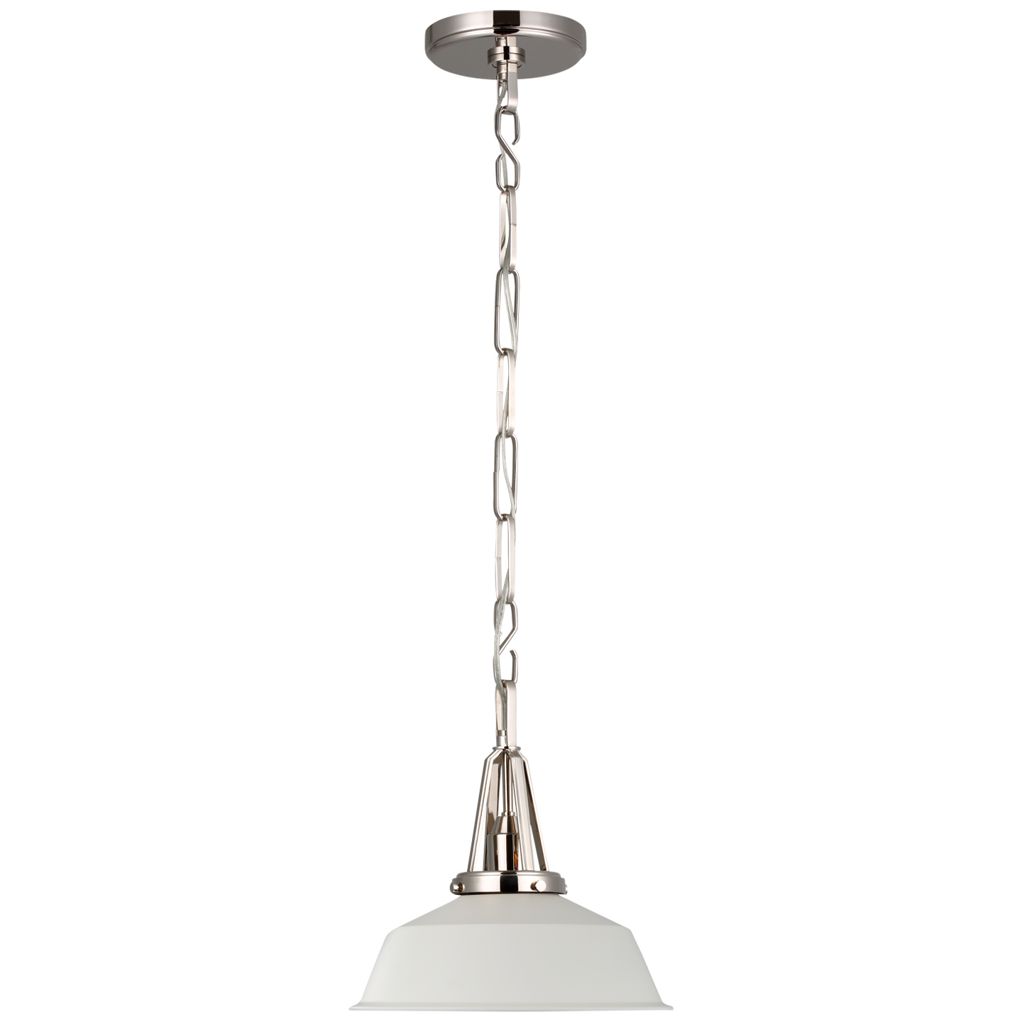 Visual Comfort Signature Layton LED Pendant in Polished Nickel - CHC 5460PN-WHT