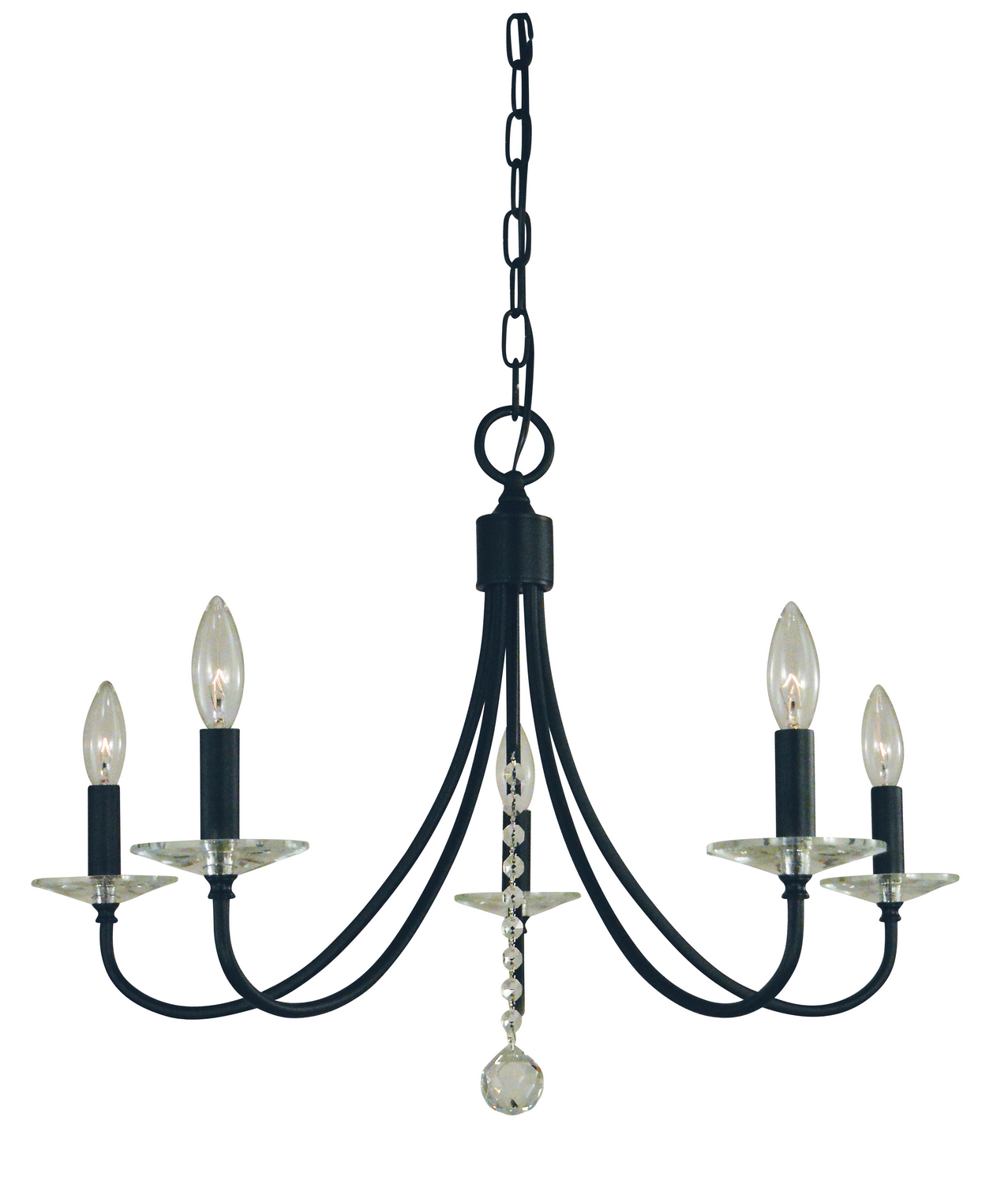 Framburg Ashley Five Light Chandelier in Matte Black - L1165 MBLACK