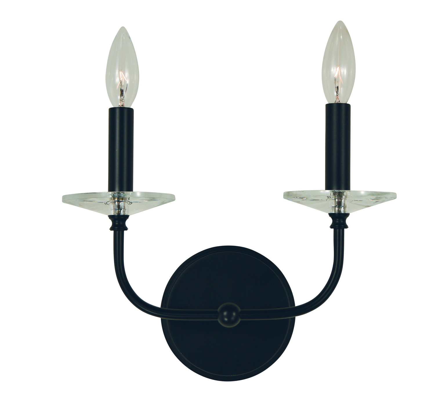 Framburg Ashley Two Light Wall Sconce in Matte Black - L1162 MBLACK