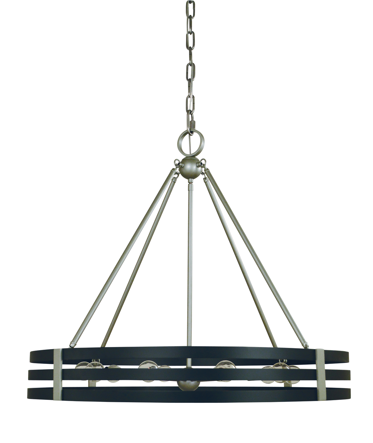 Framburg Luxe Ten Light Chandelier in Satin Pewter/Matte Black - L1125 SP/MBLACK