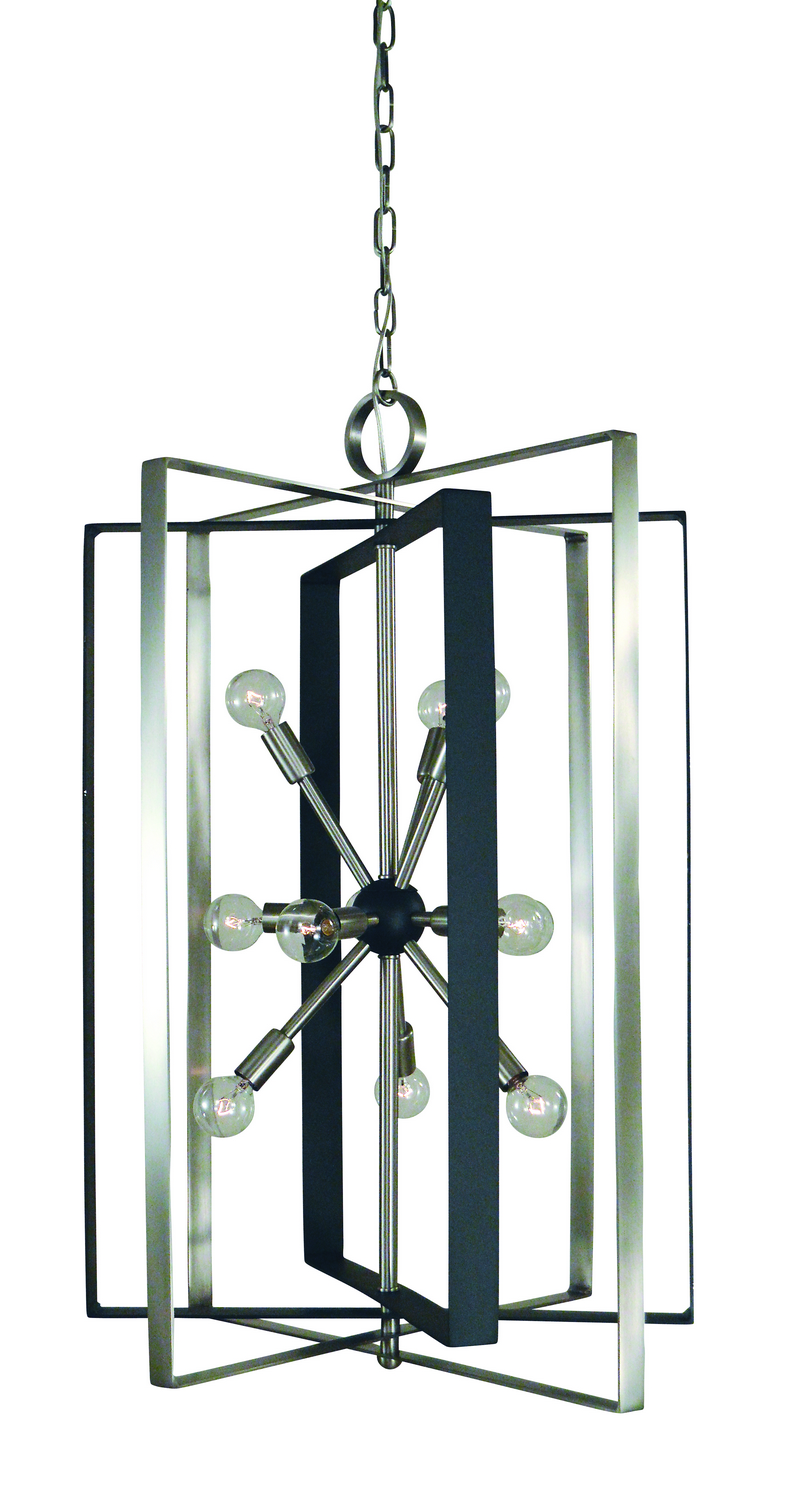 Framburg Interstellar 11 Light Chandelier in Brushed Nickel with Matte Black Accents - L1091 BN/MBLACK