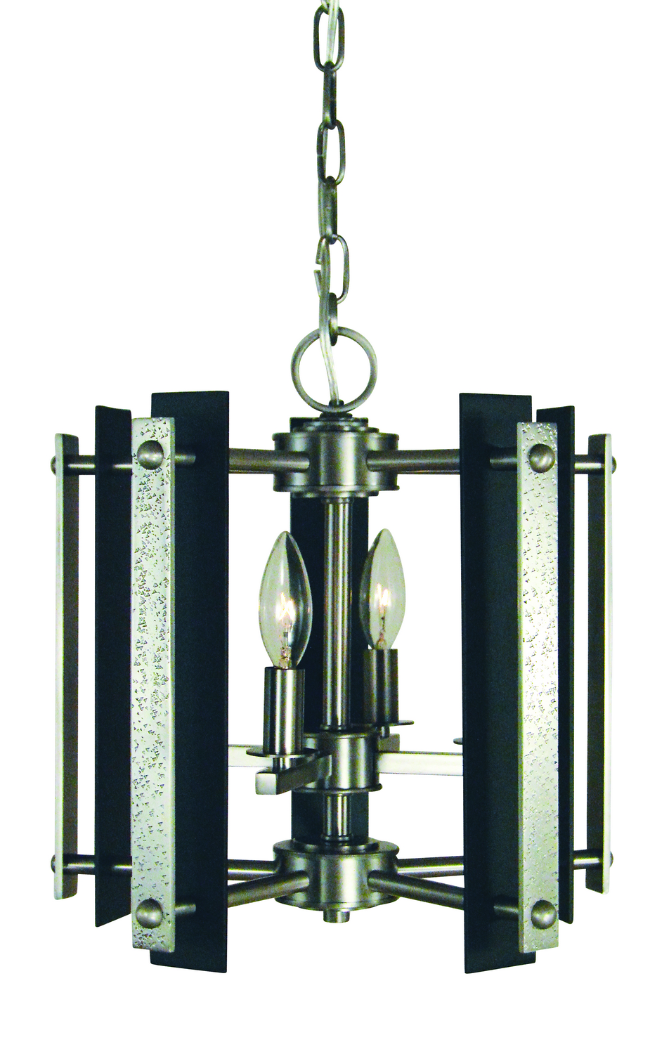 Framburg Bucolic Four Light Dual Mount in Brushed Nickel with Matte Black Accents - L1061 BN/MBLACK