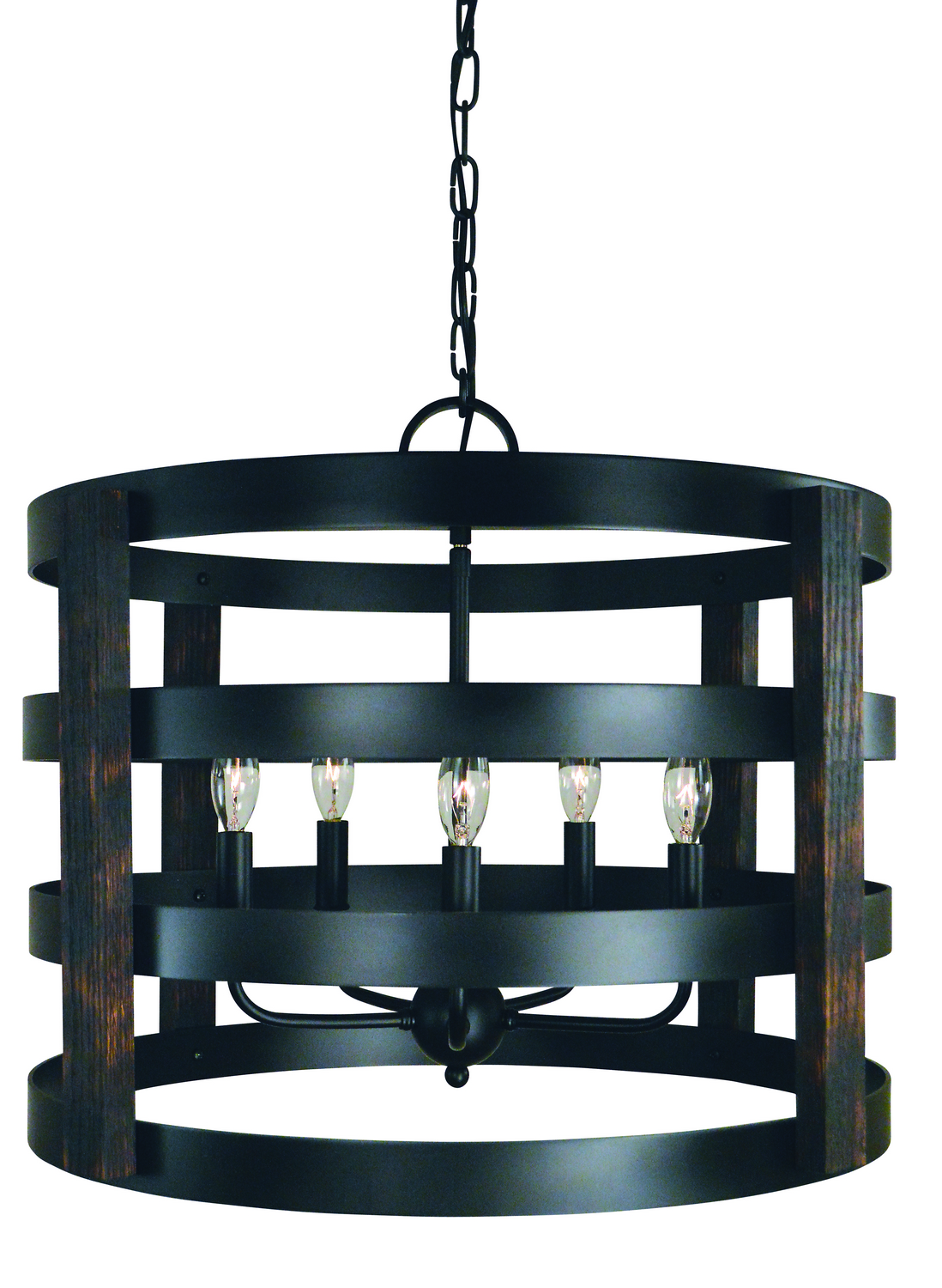 Framburg Homestead Five Light Chandelier in Matte Black - L1005 MBLACK