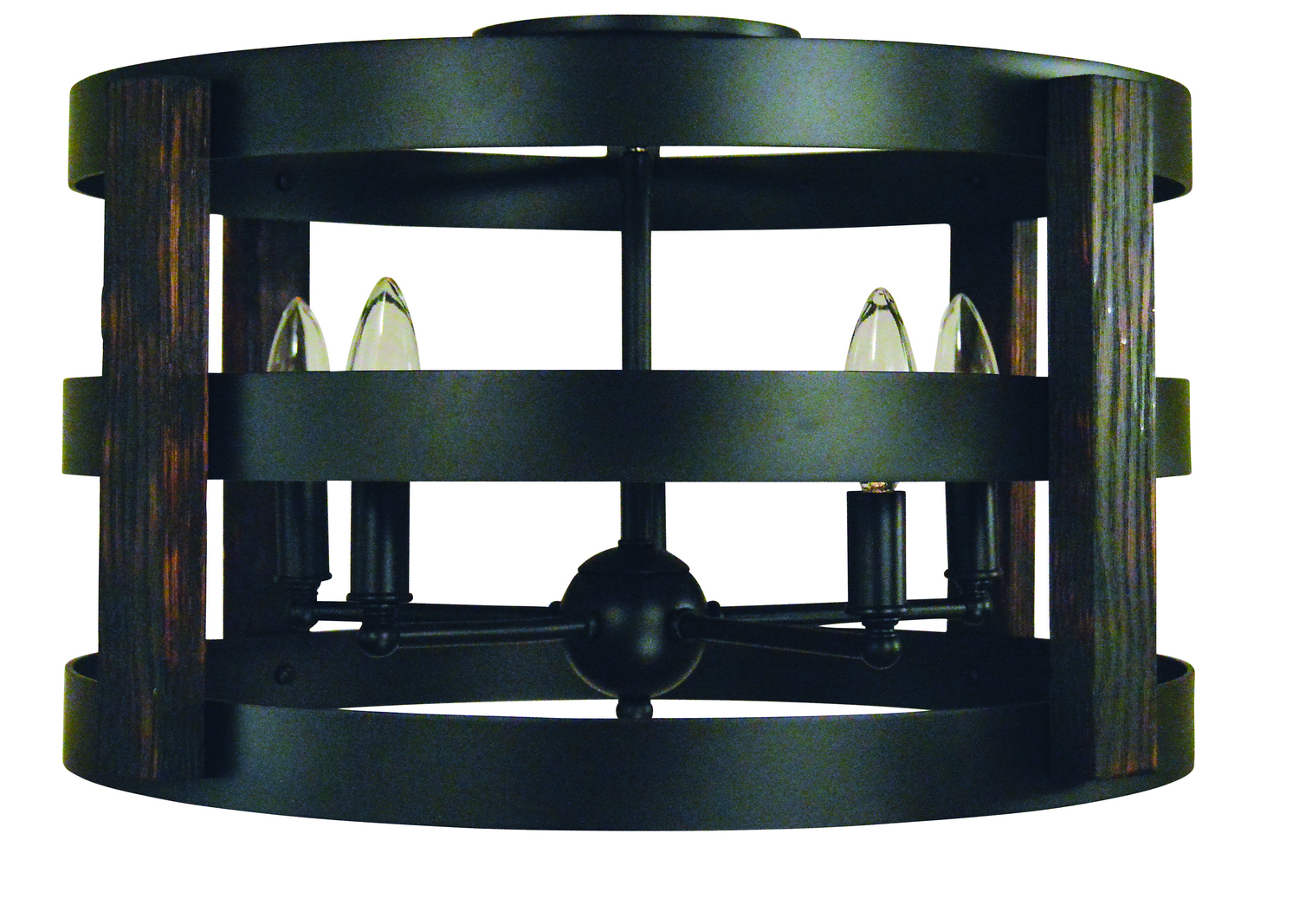 Framburg Homestead Five Light Semi-Flush Mount in Matte Black - L1003 MBLACK