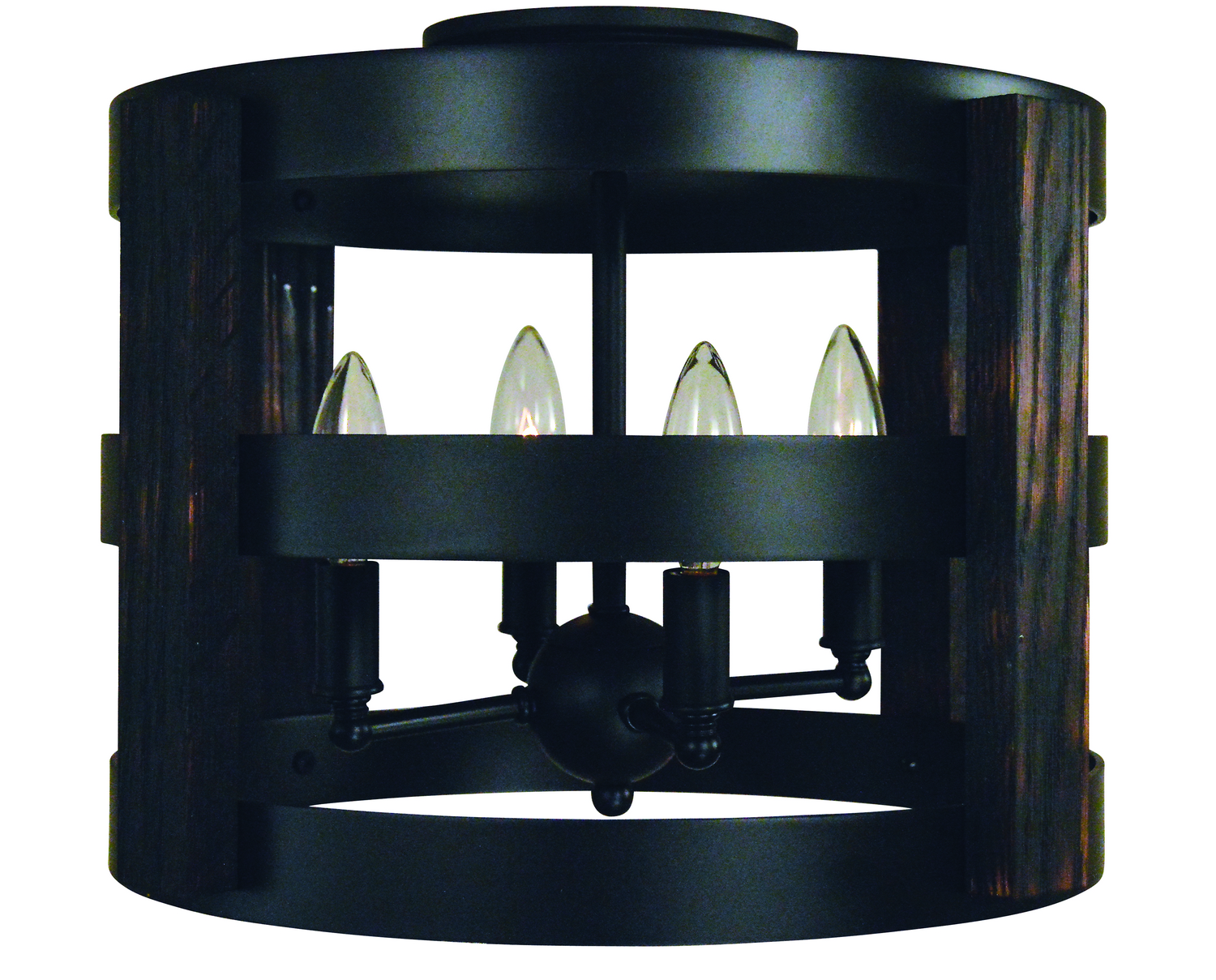 Framburg Homestead Four Light Semi-Flush Mount in Matte Black - L1001 MBLACK