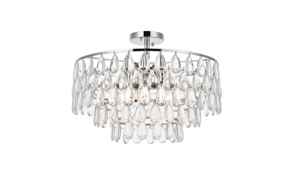 Chrome Five Light Flush Mount from the Mila Collection