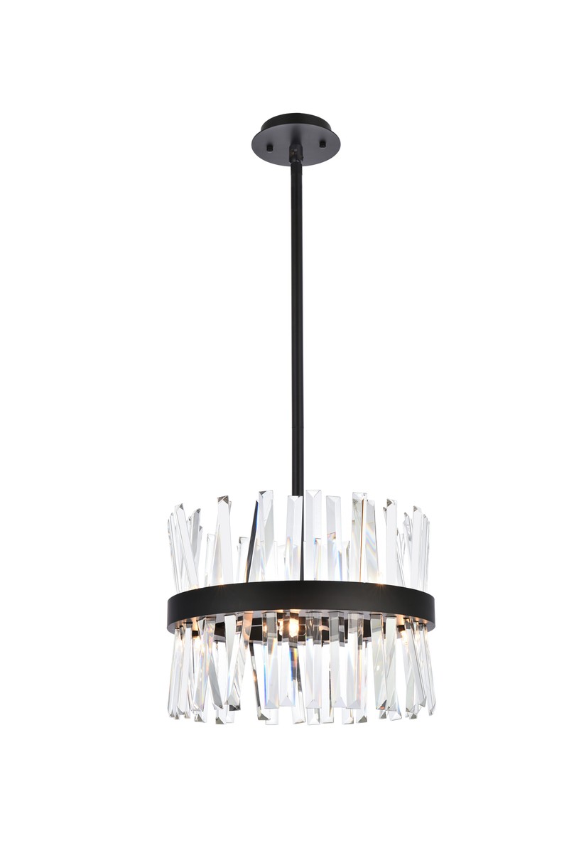 Photos - Chandelier / Lamp Elegant Lighting Black Eight Light Pendant from the Serephina Collection 6200D16BK 