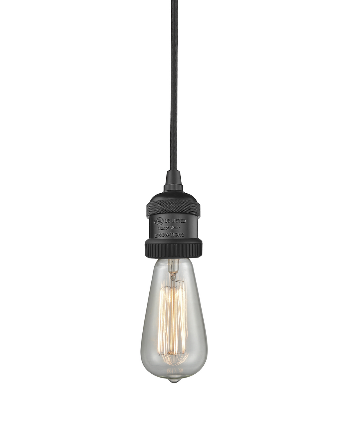 One Light Cord Set by Innovations - Franklin Restoration Collection, Matte Black Finish - 199-BK