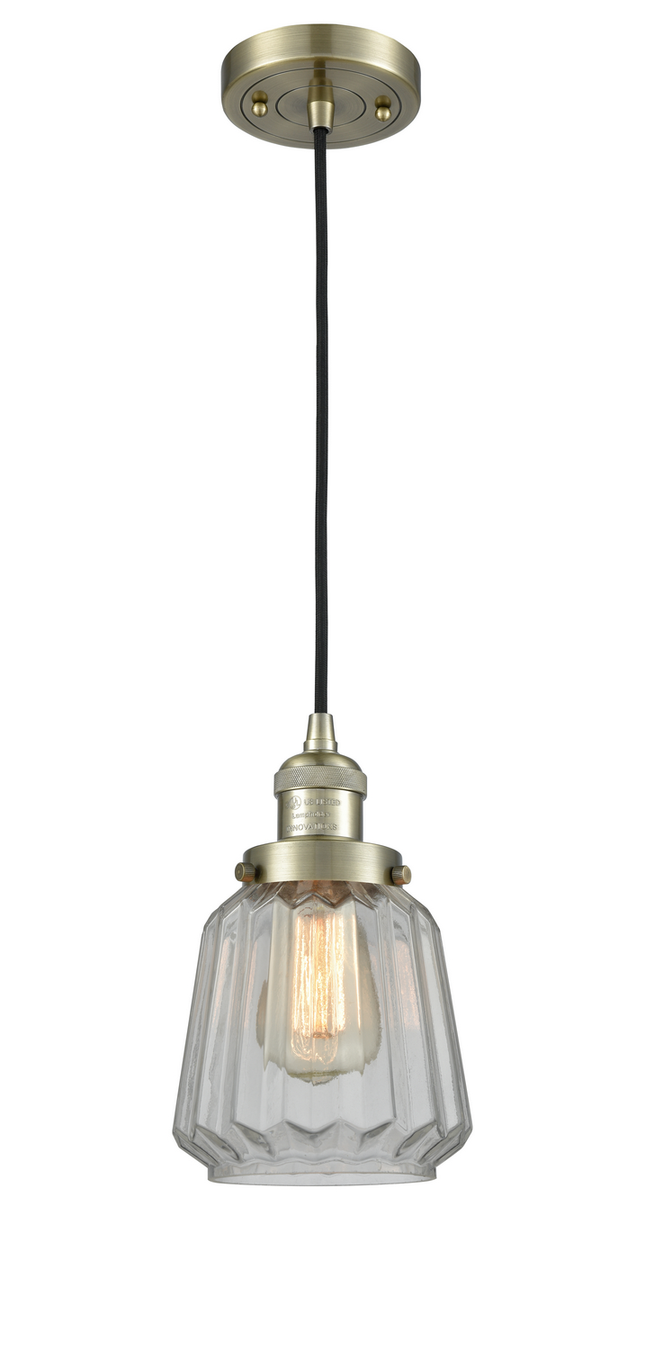 LED Mini Pendant by Innovations - Franklin Restoration Collection, Antique Brass Finish - 201C-AB-G142-LED