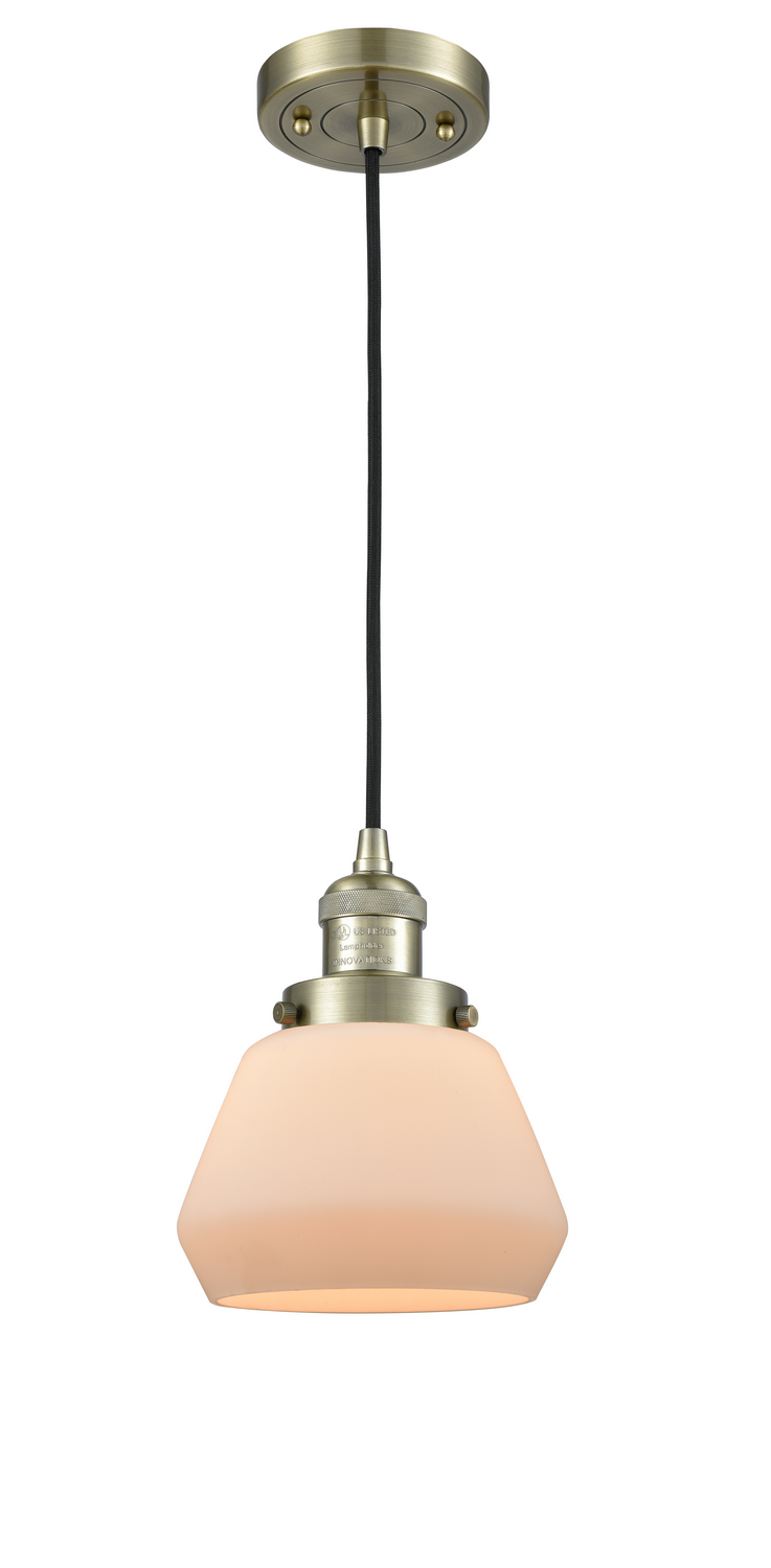 LED Mini Pendant by Innovations - Franklin Restoration Collection, Antique Brass Finish - 201C-AB-G171-LED