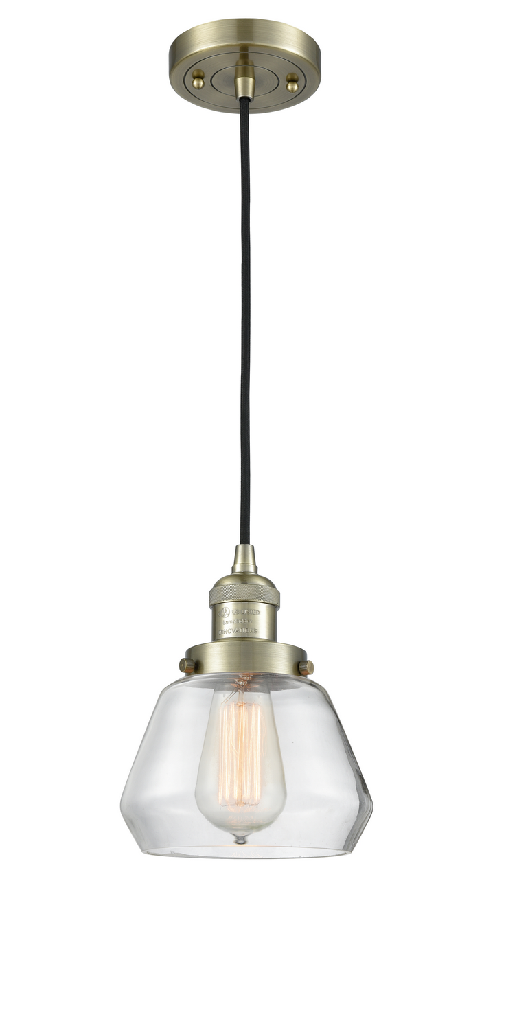 LED Mini Pendant by Innovations - Franklin Restoration Collection, Antique Brass Finish - 201C-AB-G172-LED
