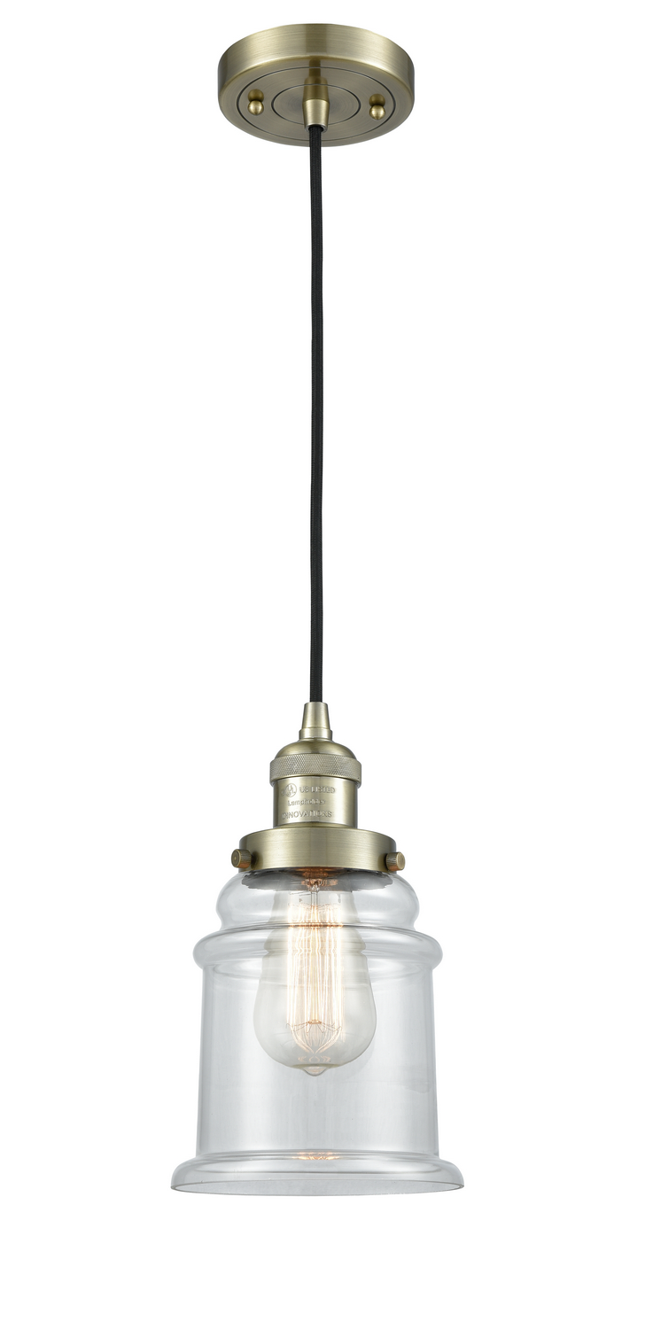LED Mini Pendant by Innovations - Franklin Restoration Collection, Antique Brass Finish - 201C-AB-G182-LED