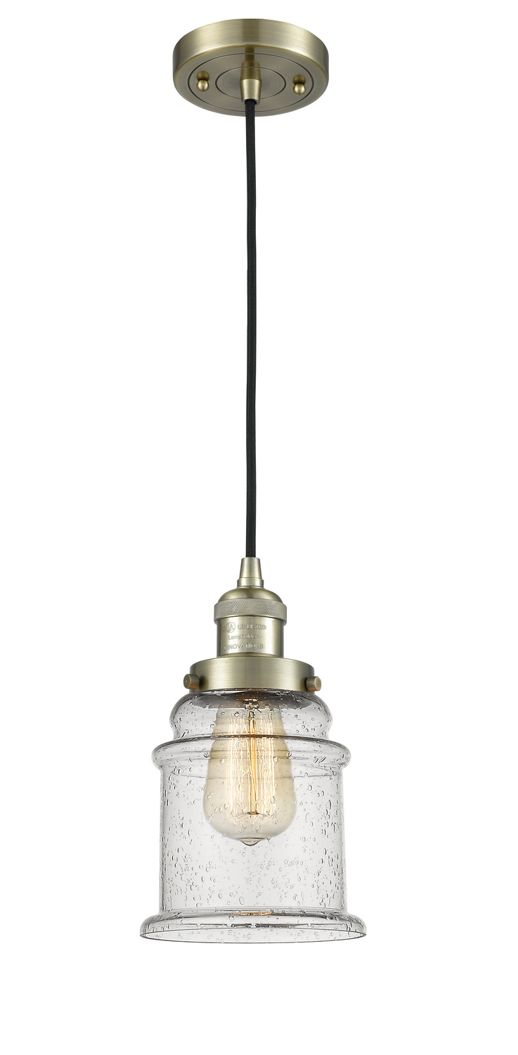 LED Mini Pendant by Innovations - Franklin Restoration Collection, Antique Brass Finish - 201C-AB-G184-LED