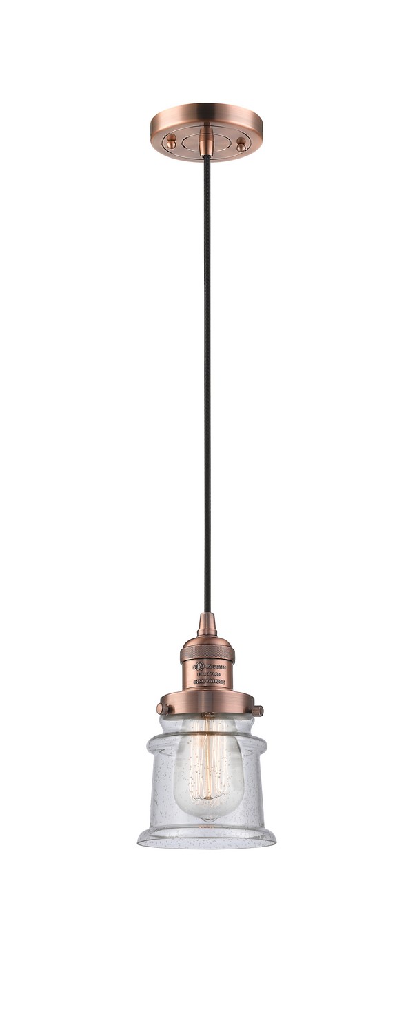 LED Mini Pendant by Innovations - Franklin Restoration Collection, Antique Brass Finish - 201C-AB-G1-LED